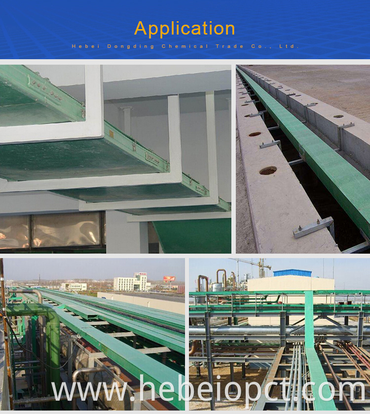 Green color frp cable tray for power cables